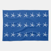 Nauwe Beach White Starfish Patronen Deep Blue Theedoek (Horizontaal)
