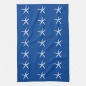 Nauwe Beach White Starfish Patronen Deep Blue Theedoek (Verticaal)