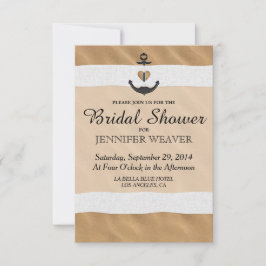 Nauwe bevestiging op strand Zand en wit lint Kaart