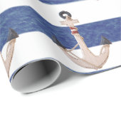 Nauwe bevestiging op Waterverf strepen Cadeaupapier (Rol Hoek)