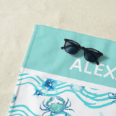 Nauwe Blauwgroen blauw Zee Strandlaken (In situ)