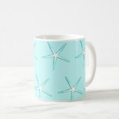 Nauwe Blauwgroen Blauwe Starfish Pattern Cute Koffiemok (Voorkant rechts)