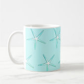 Nauwe Blauwgroen Blauwe Starfish Pattern Cute Koffiemok (Links)