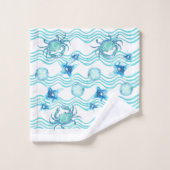 Nauwe Blauwgroen Blue Manta Ray Wave Bath-handdoek Bad Handdoek (Wasdoekje)