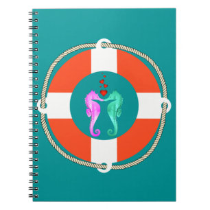 Nauwe conserven/aqua/roze/zeepaarden harten notitieboek