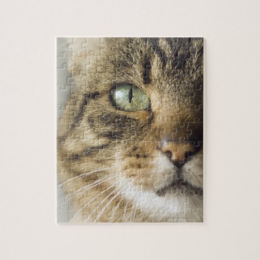 Nauwe kat (focus op oog) legpuzzel (Verticaal)