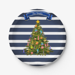 Nauwe kerstboom papieren bordje