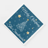 Nauwe kerstgolven blauw papier met blauw papier, d servet (Hoek)