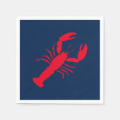 Nauwe kreeft rood wit blauw papier servet (Voorkant)