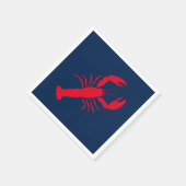 Nauwe kreeft rood wit blauw papier servet (Hoek)