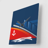 Nauwe Logo van de Anker Zee Ocean Ship Vierkante Klok (Hoek)
