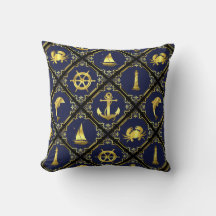 Nauwe marine/goud/dolfijn/zeilboot/anker/krab