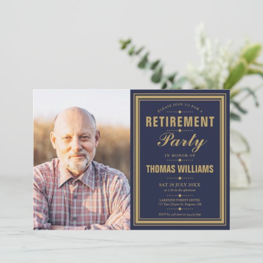 Nauwe marineblauw en goudfoto van de moderne Pensi Kaart (Staand voorkant)