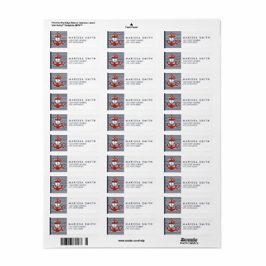 Nauwe monogram monogram retouradres label anker (Full Sheet)