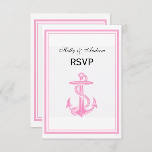 Nauwe roze anker omhuld 2V RSVP (Voorkant / Achterkant)