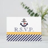 Nauwe RSVP-responskaarten voor anker RSVP Kaartje (Staand voorkant)