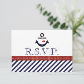 Nauwe RSVP-responskaarten voor anker RSVP Kaartje (Staand voorkant)