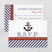 Nauwe RSVP-responskaarten voor anker RSVP Kaartje (Voorkant / Achterkant)