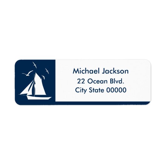 Nauwe Sailboat Return Address Label (Voorkant)