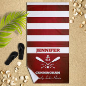 Nauwe Thema Red Striped Beach Towel Strandlaken