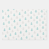 Nauwe Waterverf Stripe Anchors Mengsel n Match Inpakpapier Vel (Voorkant 3)