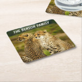 Nauwe Wild Cheetah's Kartonnen Onderzetters (Schuin)
