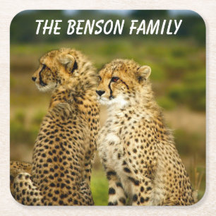 Nauwe Wild Cheetah's Kartonnen Onderzetters