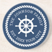 Nauwe zandsteen op het wiel en rond de touw zandsteen onderzetter (Voorkant)