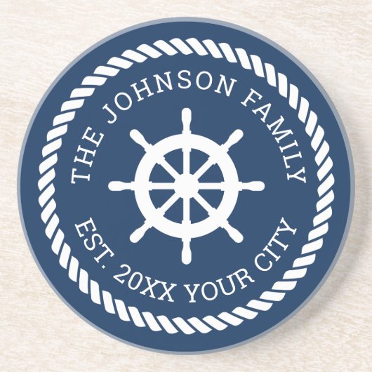 Nauwe zandsteen op het wiel en rond de touw zandsteen onderzetter (Voorkant)