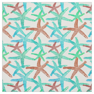 Nauwe zeester abstracte bruine blauwgroen aqua gro stof
