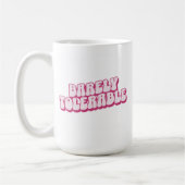 "Nauwelijks draaglijk" roze Jane Austen geïnspiree Koffiemok (Links)