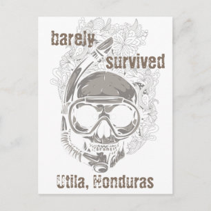 nauwelijks overleefd Utila Honduras Skull Dive Bri Briefkaart