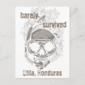 nauwelijks overleefd Utila Honduras Skull Dive Bri Briefkaart (Voorkant)
