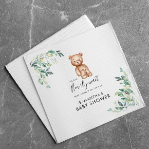 nauwelijks wachten eucalyptus script Baby shower p Servet