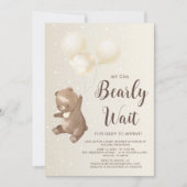 Nauwelijks wachten glanzend ballon Baby shower Kaart (Voorkant)