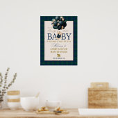 Nauwelijks Wachten Preppy Teddy Ballon Baby Shower Poster (Keuken)