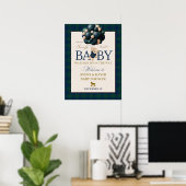 Nauwelijks Wachten Preppy Teddy Ballon Baby Shower Poster (Thuiskantoor)