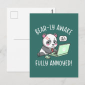 Nauwelijks wakker Helemaal geïrriteerd - Panda kan Briefkaart (Voorkant / Achterkant)