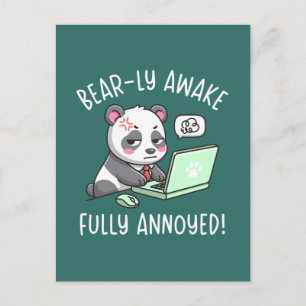 Nauwelijks wakker Helemaal geïrriteerd - Panda kan Briefkaart