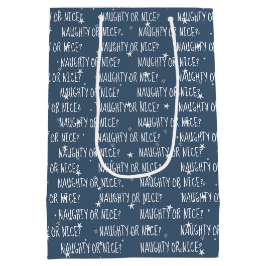 NAUWHTS OF NICE-tekst op sterren Medium Cadeauzakje (Achterkant)