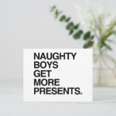 NAUWHTY BOYS KRIJGEN MEER CADEAUS HOLIGAY -.png Briefkaart (Staand voorkant)