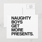 NAUWHTY BOYS KRIJGEN MEER CADEAUS HOLIGAY -.png Briefkaart (Voorkant / Achterkant)
