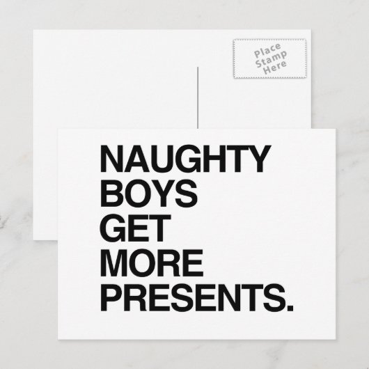 NAUWHTY BOYS KRIJGEN MEER CADEAUS HOLIGAY -.png Briefkaart (Voorkant / Achterkant)