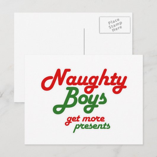 NAUWHTY BOYS KRIJGEN MEER CADEAUS -.png Briefkaart (Voorkant / Achterkant)
