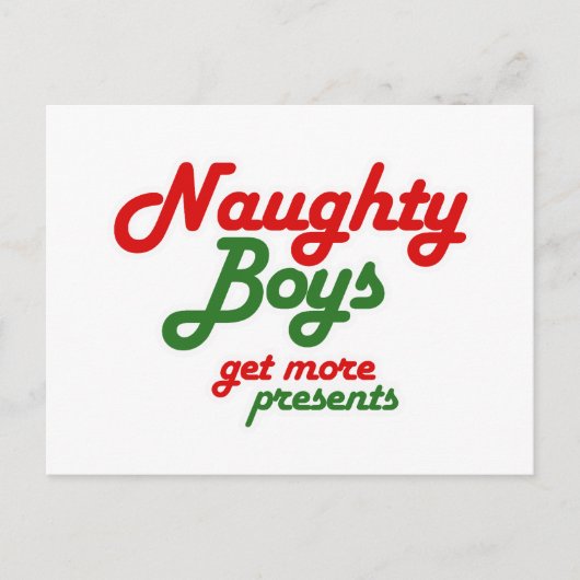 NAUWHTY BOYS KRIJGEN MEER CADEAUS -.png Briefkaart (Voorkant)
