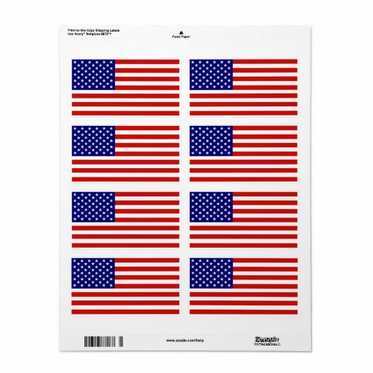 Nauwkeurig Amerikaans vlaglabel Etiket (Full Sheet)