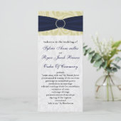 Nauwkeurig geel FAUX-lintruitensemmer bruiloft Programmakaart (Staand voorkant)