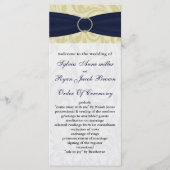 Nauwkeurig geel FAUX-lintruitensemmer bruiloft Programmakaart (Voorkant)