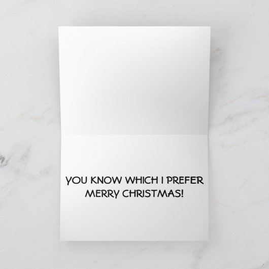 NAUWKEURIG OF NICE-U WEET WELKE "I" PREFER=CHRISTM FEESTDAGEN KAART (Binnen)