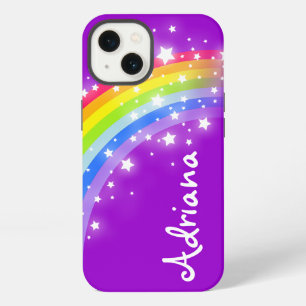 Nauwkeurige 7 letter regenboog paarse meisjes ipad iPhone 13 hoesje